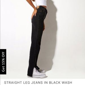 Motel rocks straight leg jeans in black wash
